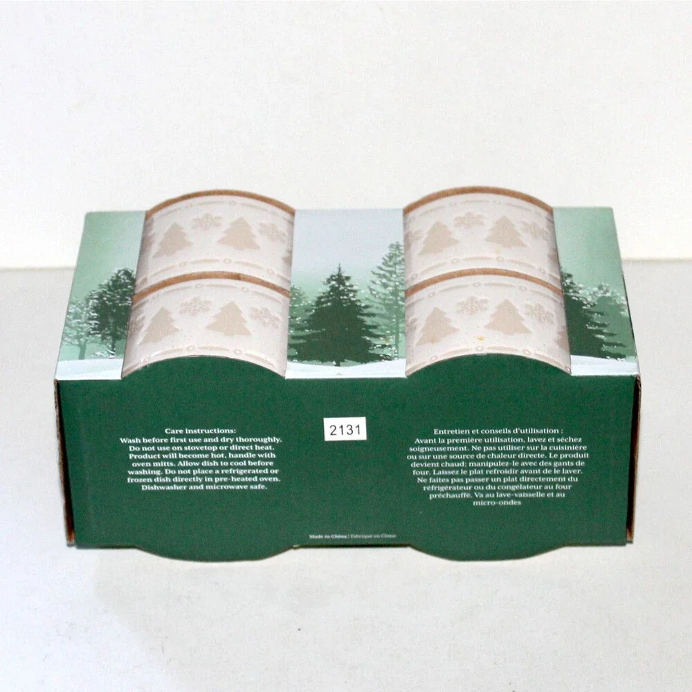 Set of 4 Ramekins The Bakeshop MasterClass winter Christmas tree snowflake bake